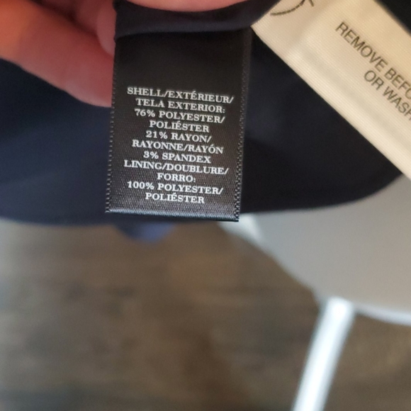 Navy moto jacket slight peplum sz 2 - Picture 6 of 7